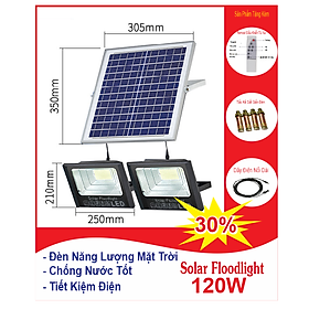 Mua Đèn năng lượng mặt trời 2 bóng  Đèn pha Led năng lượng mặt trời 65w  120W  200W  chính hãng sáng 10-12h không tốn điện cảm biến ánh sáng  chống sét  chống nước IP67  vỏ nhôm nguyên khối