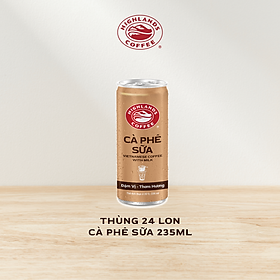 Thùng 24 Lon Cà Phê Sữa Highlands Coffee (235ml/Lon)