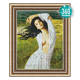 Freeship 200k _ Tranh đính đá Cô Gái - Nghệ Thuật 71375