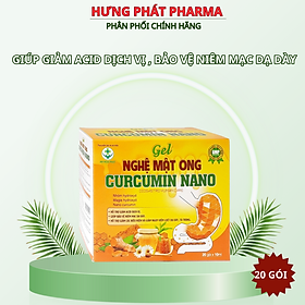 Gel nghệ mật ong curcumin nano giảm loét dạ dày, tá tràng hộp 20 gói