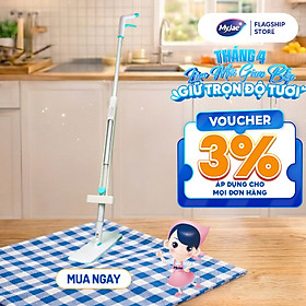 Cây Lau Nhà MyJae Sợi Microfiber Tự Vắt Phun Sương Xoay 360 Độ Thông Minh 138cm