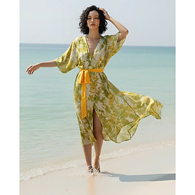 Áo Khoác Kimono Lụa Tơ Tằm Nhuộm Loang Màu Vân Kim Top247 Thời trang bền vững Hity