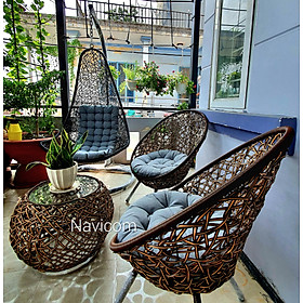 Mua Bộ bàn ghế sân vườn xích đu ( nệm xám)