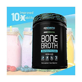 Bone Broth Protein Powder Chocolate - Non-GMO Grass-Fed Collagen Peptides - Monk Fruit Sweetened No Sugar Paleo & Keto Suitable -Dairy Gluten Soy & Corn Free Ancient Form of Nutrition (17.21oz, 488)