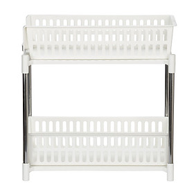 Kệ Đa Năng kệ trượt Inochi cao cấp 2 tầng tiện lợi để đồ nhà tắm nhà bếp kích thước (45,5 x 26,0 x 44,7 cm) chất liệu nhựa nguyên sinh cao cấp màu trắng hiện đại