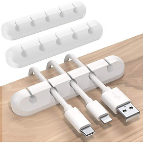 kẹp giữ cáp silicon tự dính cho cáp sạc USB trên máy tính để bàn, bàn cạnh giường ngủ, dây nguồn, cáp chuột, PC, văn phòng, gia đình.