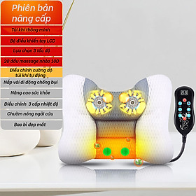 Gối Massage Cột Sống, Kết Hợp Chườm Nóng Túi Khí, Xoay Chiều Xoa Bóp, Có Thể Dùng Làm Gối Ngủ-Giảm Đau Cổ, Mệt Mỏi