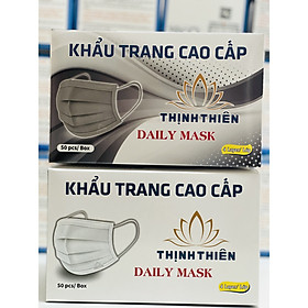 Combo 2 Hộp Khẩu Trang Y Tế 4 Lớp Thịnh Thiên (Trắng-Xám)