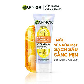 Sữa Rửa Mặt Sáng Da Garnier Bright Complete Serum Cleanser Vitamin C 100ml