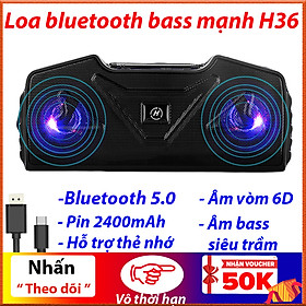 Mua Loa bluetooth 5.0 H36 siêu Bass mạnh âm thanh pin trâu hỗ trợ khe cắm thẻ nhớ - Hàng nhập cao cấp