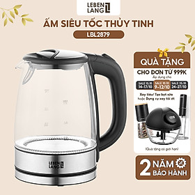 Mua Ấm siêu tốc LEBENLANG LBL2879 bằng thủy tinh chịu nhiệt  dung tích 1700ml  công suất 2200W  bảo hành 2 năm - hàng chính hãng