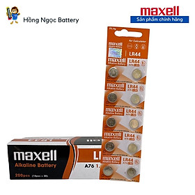 Vỉ 10 Viên pin LR44 MAXELL 1,5V