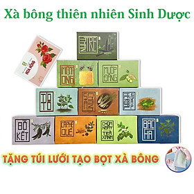 SINH DƯỢC [ TẶNG 1 BÁNH XÀ BÔNG và 1 TÚI LƯỚI TẠO BỌT] SET 10 xà bông thiên nhiên Sinh Dược đủ 10 vị, xà phòng handmade Soap 100gr Organic hữu cơ thảo mộc tự nhiên sạch khuẩn ngăn ngừa mụn lưng, mặt, hôi nách viêm nang lông - GIATHANH STORE