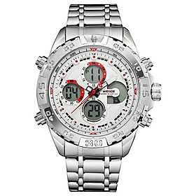 Đồng hồ điện tử kỹ thuật số Quartz Bộ hẹn giờ chống thấm nước Nam doanh nhân WEIDE WH6910-Màu trắng