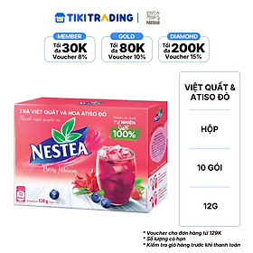 Hộp 10 gói Trà Việt Quất và Hoa Atiso Đỏ NESTEA 12g
