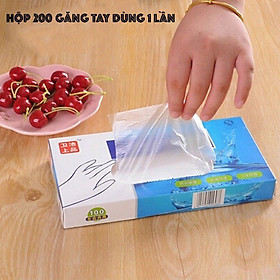 Hộp 200 cái găng tay nilon sinh học tự hủy dùng một lần