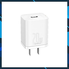 Mua Adapter Cóc củ sạc type c sạc nhanh 20W chuẩn PD 3.0 Type-C hiệu Baseus Super Si trang bị chip sạc thông minh cho iPhone 12 / iPad Pro 2020 / Samsung / Oppo / Huawei / Vivo (phiên bản đầu cắm US-UK) - Hàng nhập khẩu
