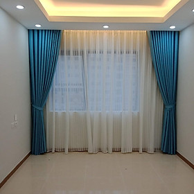 Rèm cửa vải màu xanh dương đậm phòng khách phòng ngủ, cửa sổ nhỏ - ngang 1m x cao 1m8