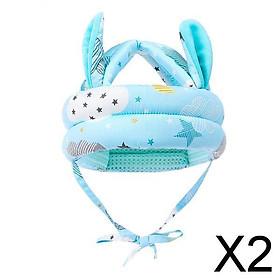 2xAnti-collision Protective Hat Baby Safety Helmet Baby Toddler Cap Soft New Blue