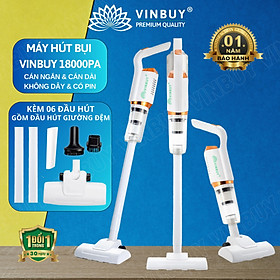 Máy Hút Bụi Cầm Tay Không Dây VinBuy Sử Dụng Pin Sạc, Vacuum Cleaner Đa Năng Lực Hút Mạnh Mẽ 18000PA, Máy Hút Bụi Ô Tô, Máy Hút Bụi Gia Đình - Hàng Chính Hãng