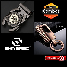 Dây Thắt Lưng, Nịt Nam Da Bò Và Móc Khóa Đa Năng Cao Cấp ShinBasic ComBo