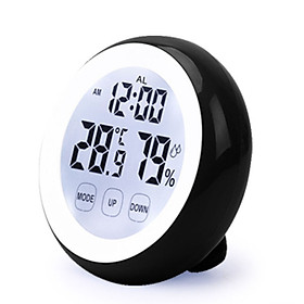 Mua Đồng hồ báo thức kỹ thuật để bàn tròn mini đo độ ẩm và nhiệt độ