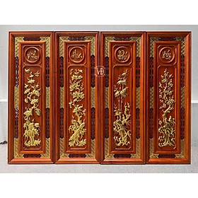 Mua tranh tứ quý gỗ hương dát vàng