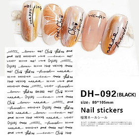 sticker dán móng tay dh092 màu đen