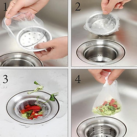 Mua Túi lưới lọc rác bồn rửa chén set 100 cái Dụng cụ chăm sóc nhà cửa Đồ gia dụng tiện ích L59