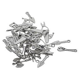 50Pcs Mixed Style Tibetan Silver Alloy Home Tool Charms Beads Charms Pendant for DIY Bracelet Necklace Jewelry Making