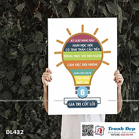 Mua Tranh động lực trang trí phòng làm việc - 6 giá trị cốt lõi - DL432