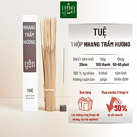 Mua Nhang Trầm Hương Yên Loại Tuệ 23-30cm Hộp 100 thanh Sạch Tự Nhiên Ít Khói Dùng Thờ Cúng Xông Thơm - Nhang Trầm 30cm