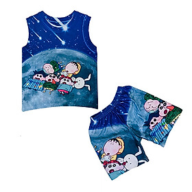 Đồ Bộ Thun Ba Lỗ In 3D cho bé trai hình cậu bé bút chì - 13