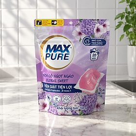 Túi Viên Giặt Maxpure 3in1 Hương Hoa Cỏ Ngọt Ngào Thơm Mát Bền Màu