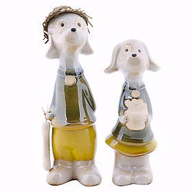 Bộ Quà Tặng Gốm Sứ Bát Tràng A314 - Chó Đôi (2 Con)