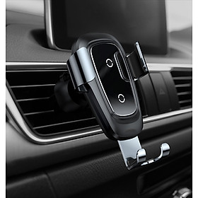 Giá đỡ kiêm sạc điện thoại không dây oto, xe hơi (Chuẩn QI) dành cho iPhone 8 11 X Samsung (Cắm điều hòa)