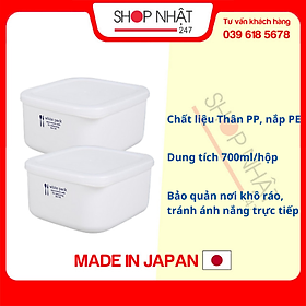 Bộ 2 hộp đựng thực phẩm K515 700ml Nội địa Nhật Bản