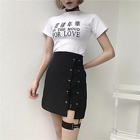 Chân váy đan dây chéo lệch cá tính