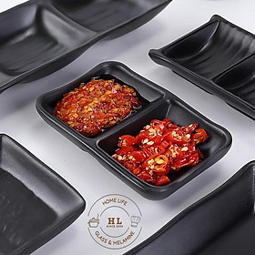 Mua Khay đựng nước chấm 2 ngăn Đen Mờ
