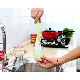 Mua ️ Cọ rửa ly  cốc  bình sữa cán dài sợi cứng