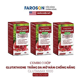 Combo 3 hộp viên uống glutathione Faroson Glutamax 1000 trắng da mờ nám