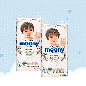 COMBO 2 BỊCH Bỉm quần Moony natural L 36