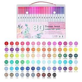 Bút lông marker 2 đầu brush dùng để vẽ, tô màu, Sketch hoặc viết calligraphy-set 48/80/100 màu