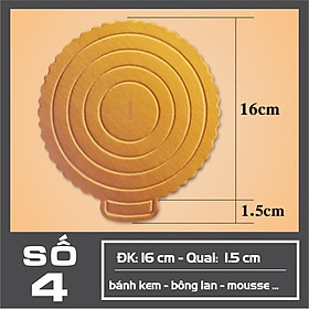 Mua Đế Bánh Sinh Nhật Bánh Kem Hình Tròn Màu Vàng Bằng Giấy Ép Đựng Gato Trang Trí - DETRON - số 6 - 19 cm