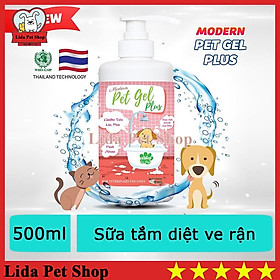 Sữa Tắm Diệt Ve Rận Bọ Chét Chó Mèo Pet Gel Plus 500ml
