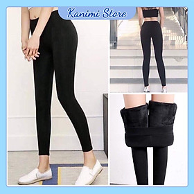 Quần legging lót lông nữ cạp cao nâng mông hàng loại 1 đẹp Kanimi - QD21