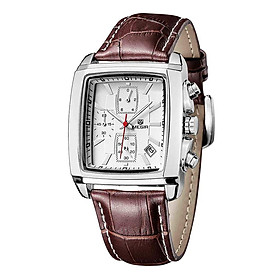 Men's Artifica Leather Band Quartz Auto Date Luminous Metal Case Wrist Watch