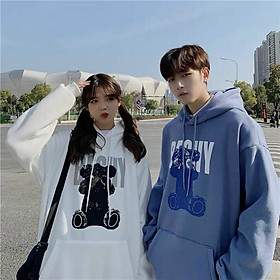 Áo Khoác Hoodie Nỉ Ngoại In Gấu Forrm Rộng Unisex Nam Nữ