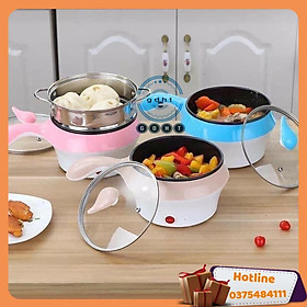 Nồi Lẩu Điện Đa Năng Kèm Giá Hấp Có Tay Cầm Tiện Dụng 18Cm, Nồi Lẩu Hấp Mini 2 Tầng Cao Cấp - Hàng Loại 1