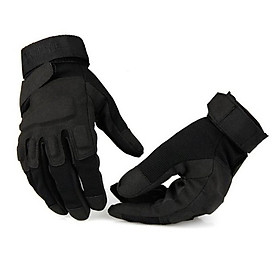 Găng tay chiến thuật blackhawk dài ngón - đen - xl